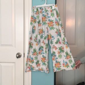 Zara girls wide leg palazzo floral pants